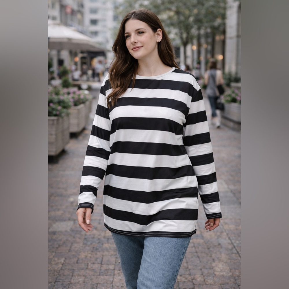 Black and White Striped top